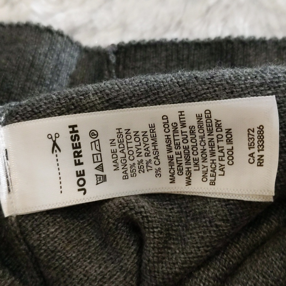 Joe Fresh| NWT Long Grey Buttoned Down Long Sleeve Cardigan Cotton Blend - Picture 11 of 14